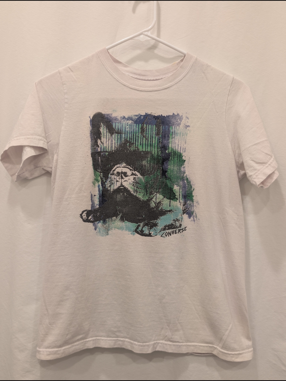 Converse Graphic T Shirt White Dog Sunglasses Tee Women’s Size M